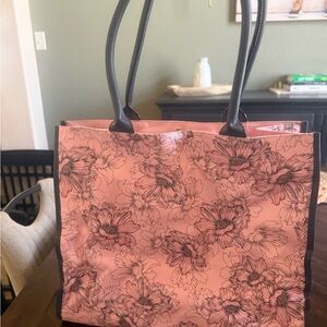 Victoria’s Secret Floral Tote Bag Pink Large Travel Work Bag